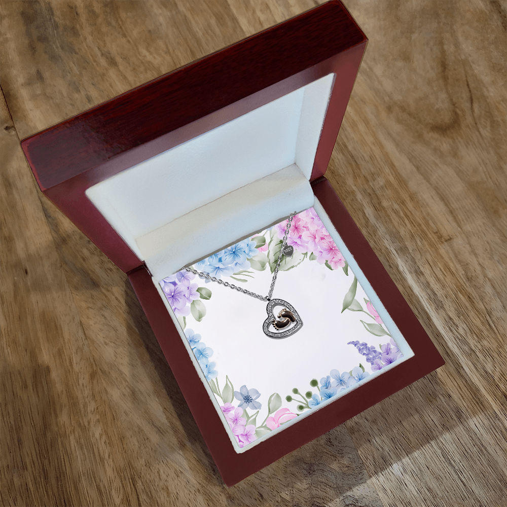 Baby Feet Heart Necklace