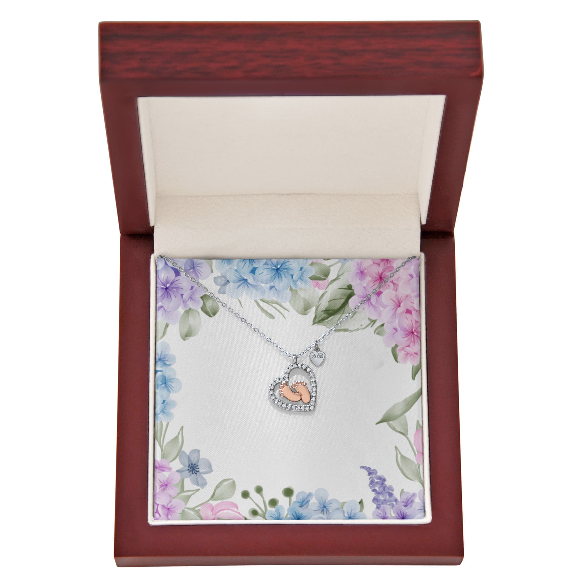 Baby Feet Heart Necklace
